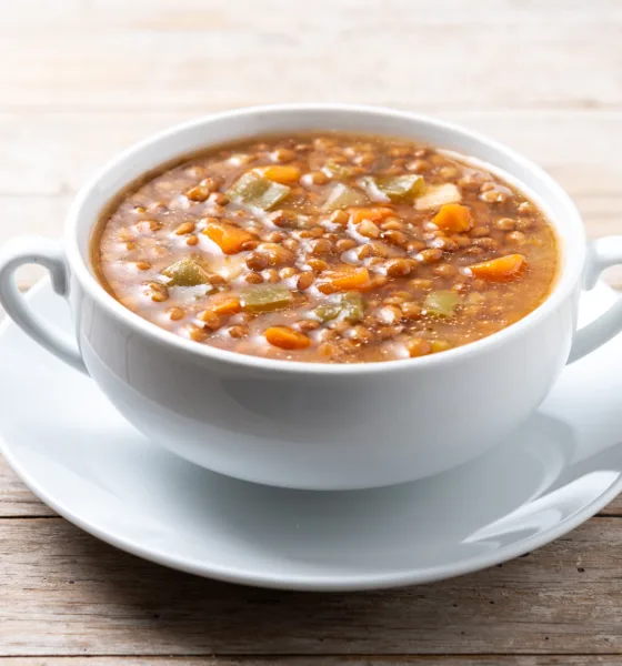 zuppa cremosa di lenticchie
