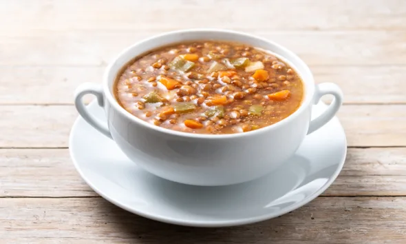 zuppa cremosa di lenticchie